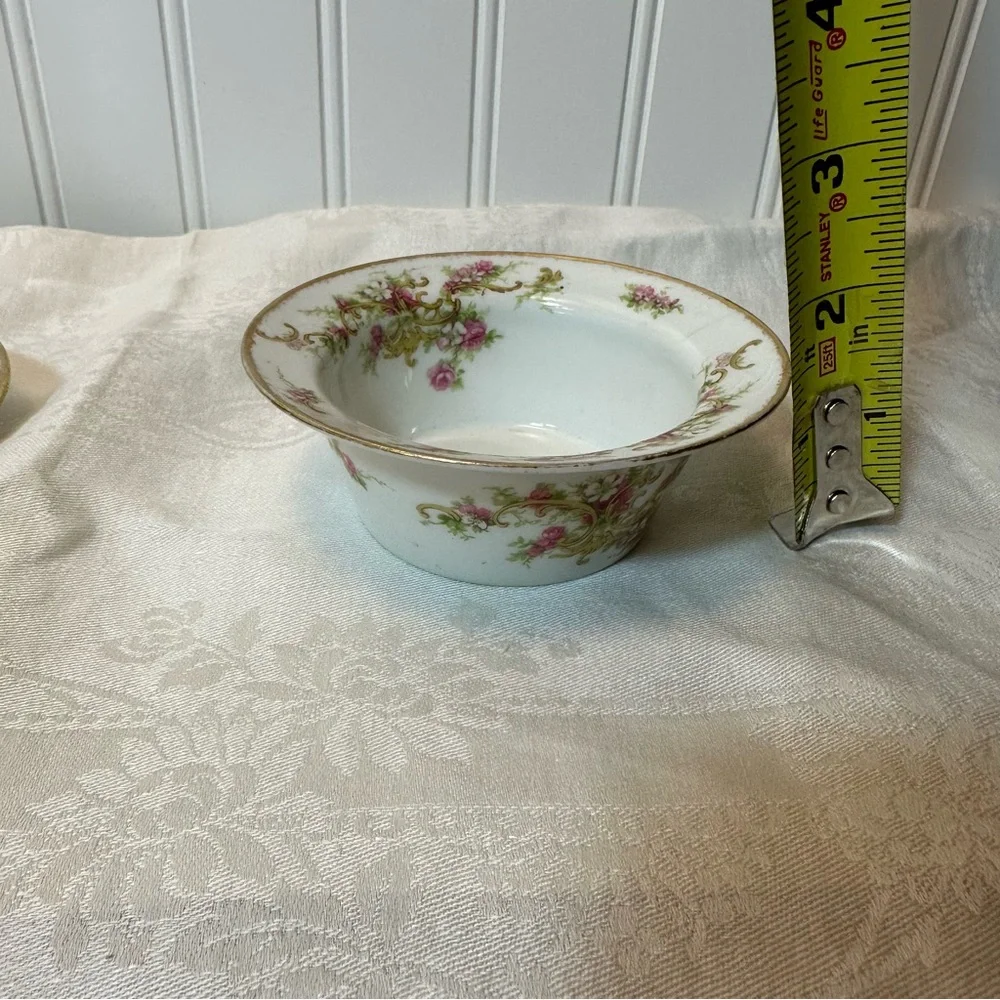 Antique Limoges Custard Cups (4) with Underplates (7)